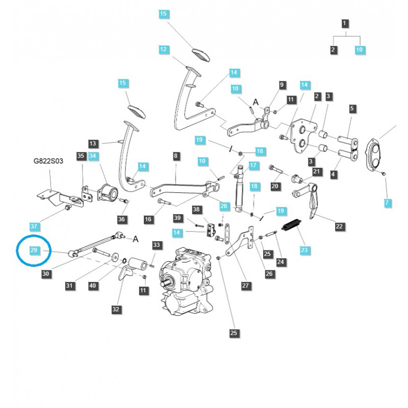 czesci do ls tractor - Drążek zmiany przełożenia (HST) z końcówkami A1292282 / G292 / LS Tractor / 40297693