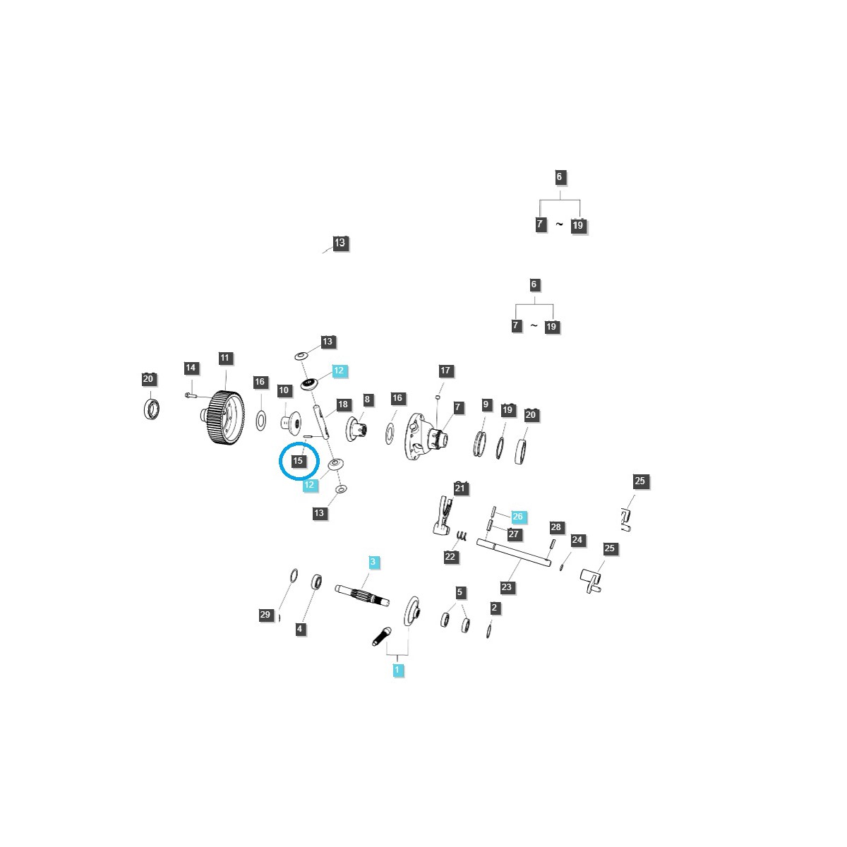 Klin, kołek blokujący / 6 x 30 mm / S446063012 / LS Tractor 40029169