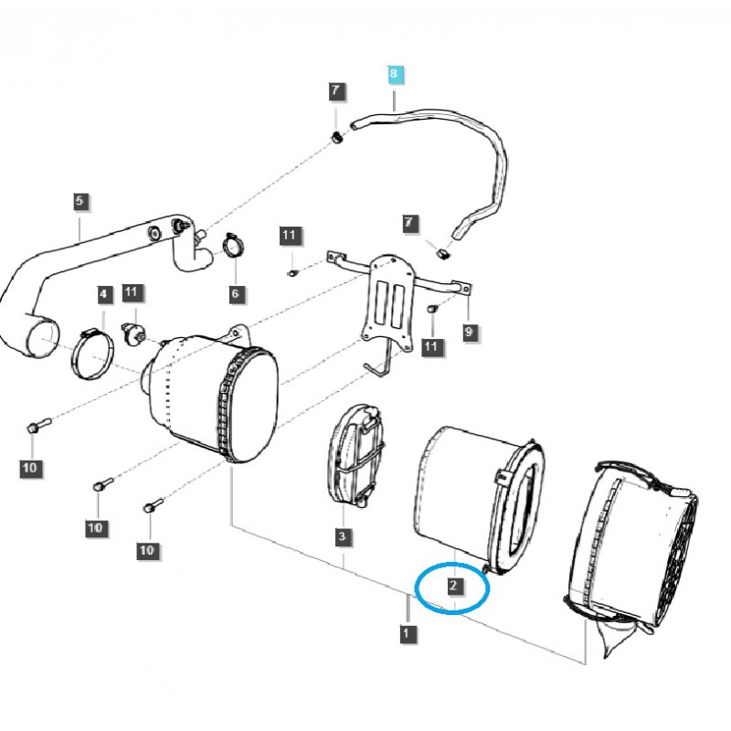 diely pre ls - Vzduchový filter - TRG190 / LS Traktor / 40337709 kazeta