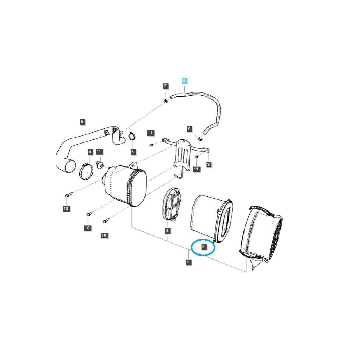 Filtre à air - Tracteur TRG190 / LS / Cartouche 40337709