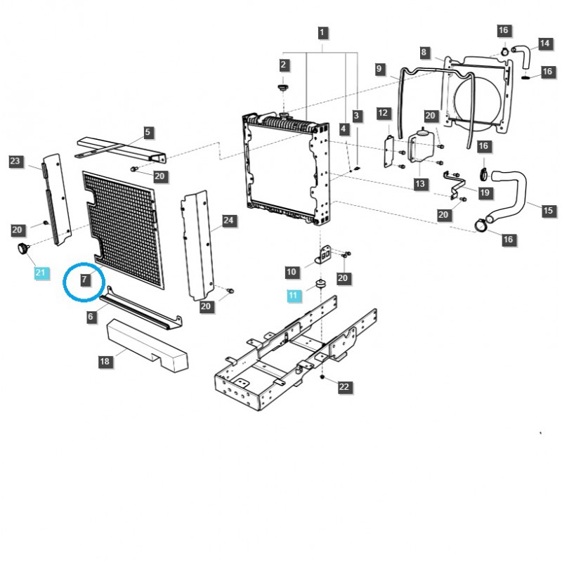 zbývající - Síťka, mřížka chladiče / TRG170 / LS Tractor / 40266450