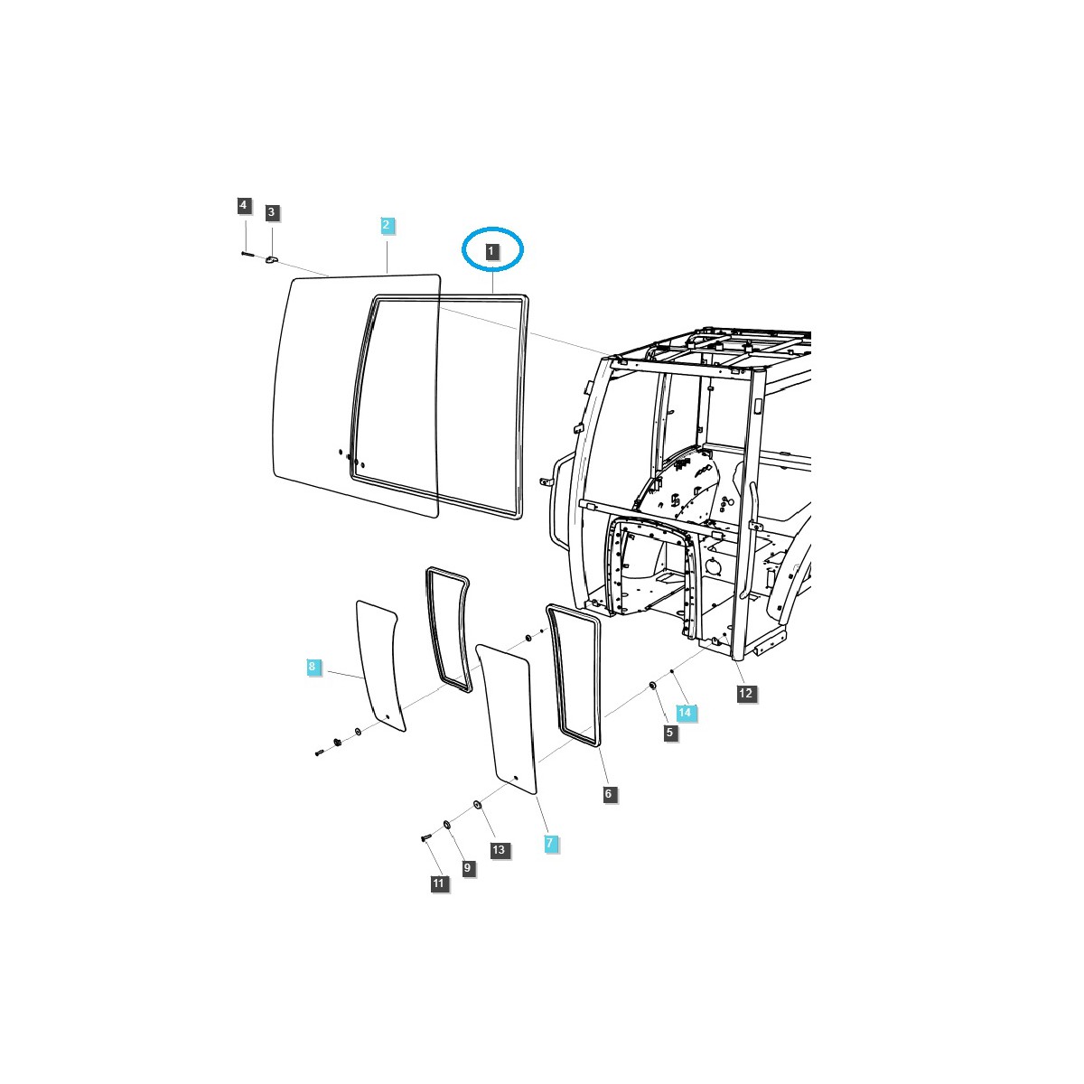 copy of Cab window seal / TRG863 / Ls Tractor 40255028