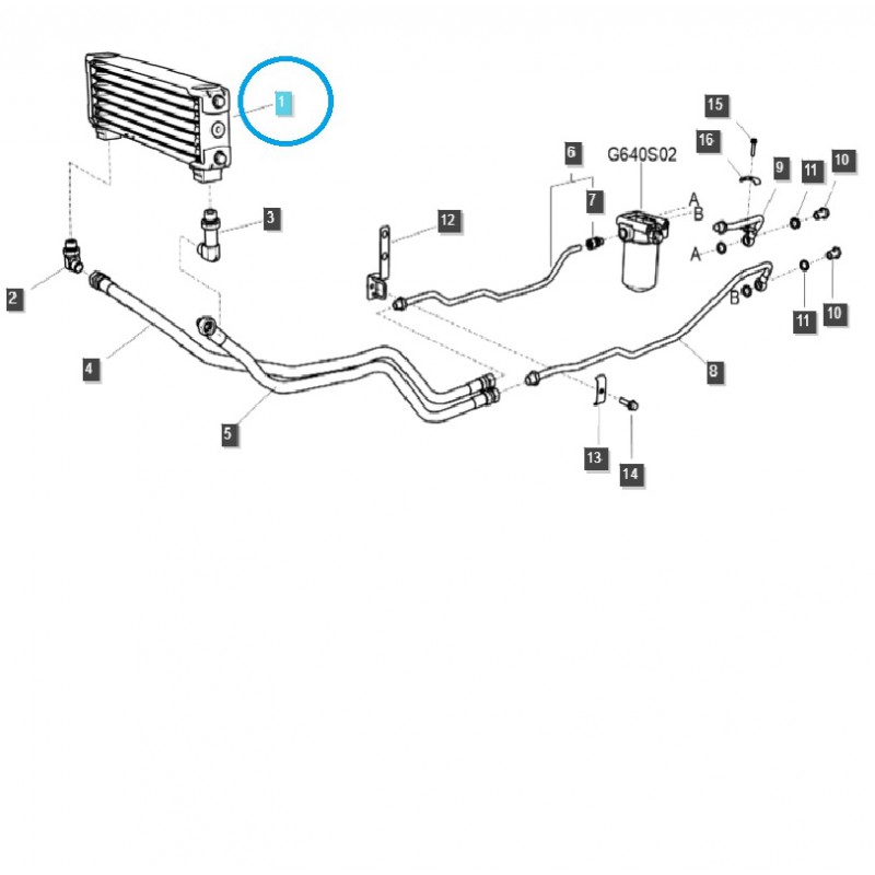 chlodnice - Chłodnica oleju 6-rzędowa TRG640 / LS Tractor / 40436865