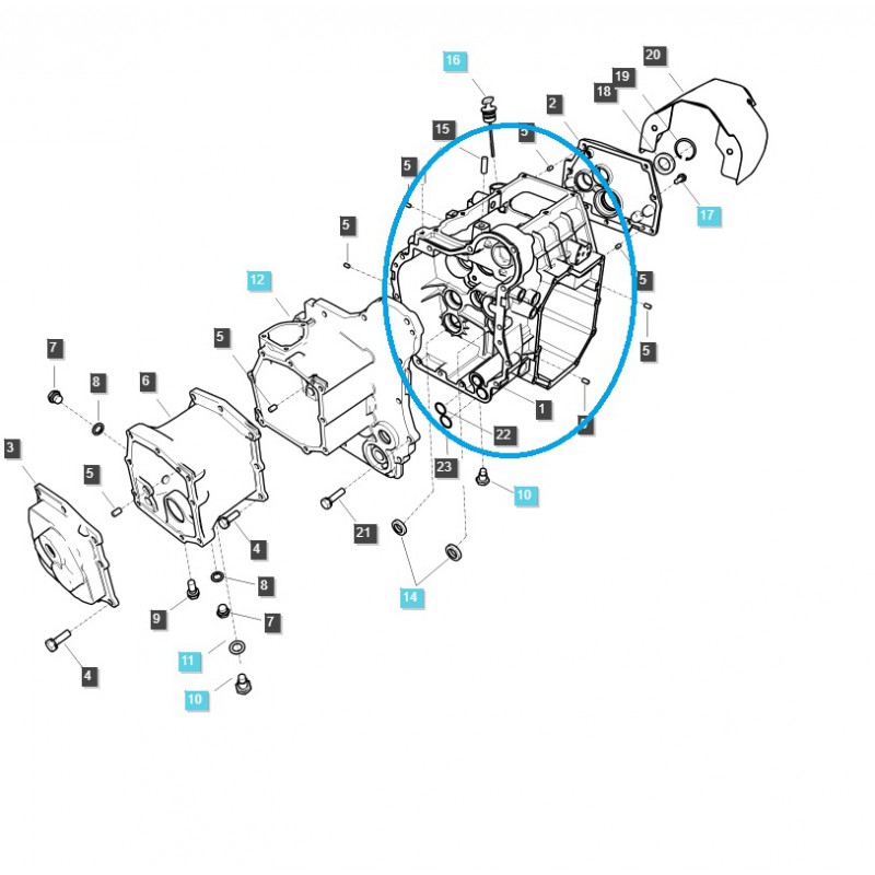 piezas para ls - Caja de engranajes (MECH) XJ2023, J23, J27 LS Tractor / 40228429