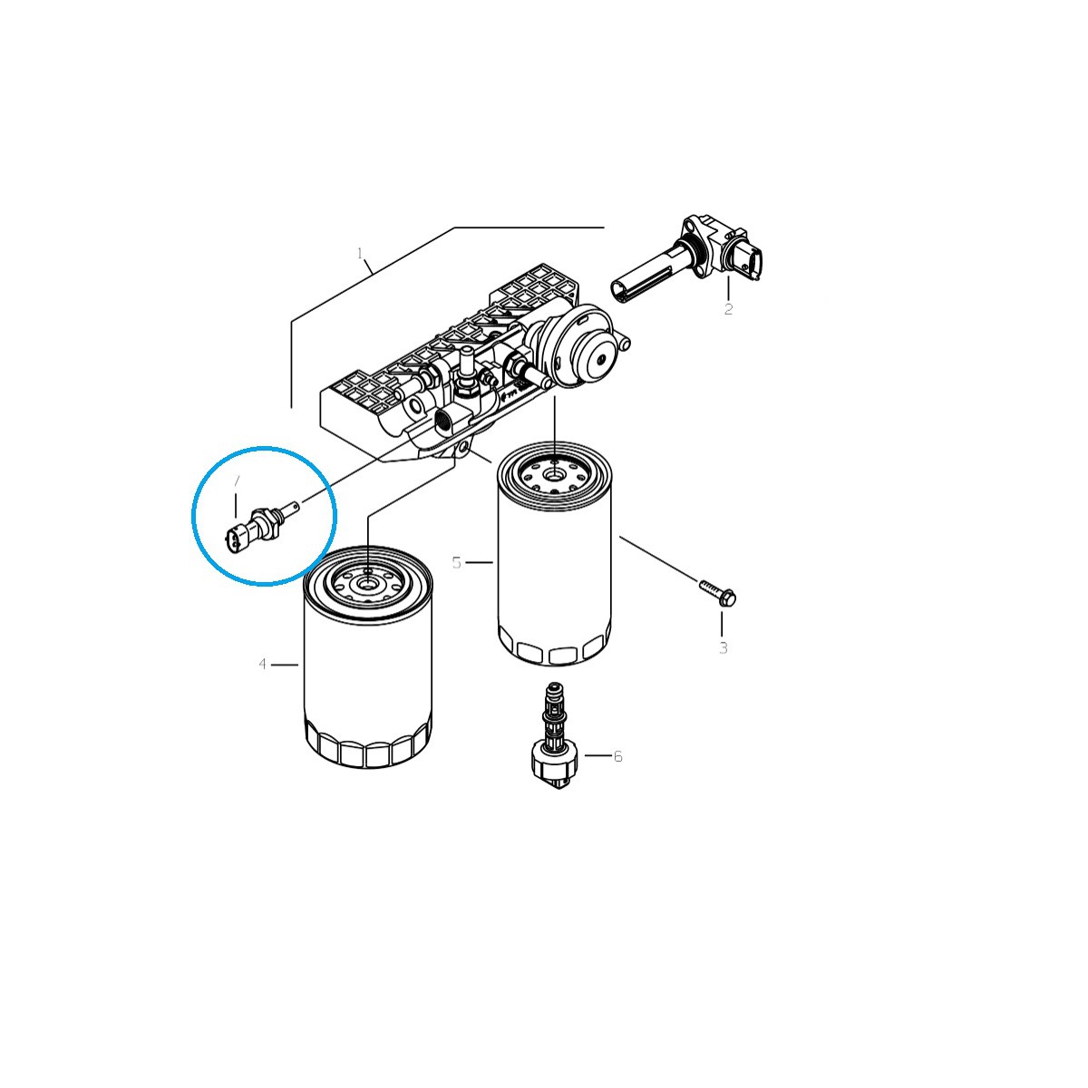 Capteur de filtre à carburant pour tracteur CN LS / 40335469