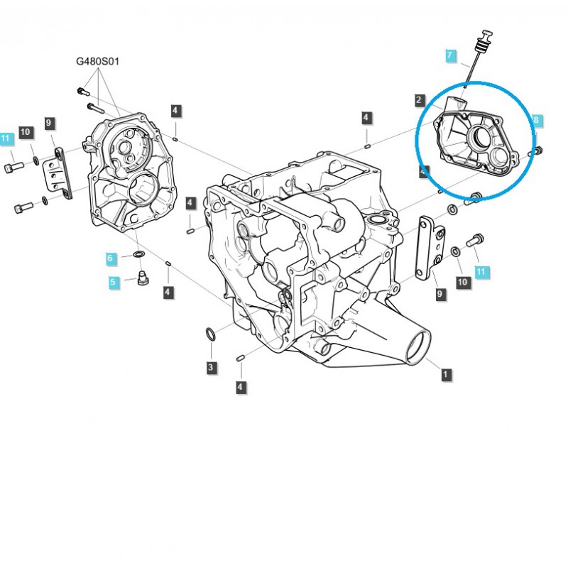 todos los productos  - Tapa de engranaje R/PTO (HST) TRG280 / MT1.25 / LS Tractor / 40336394