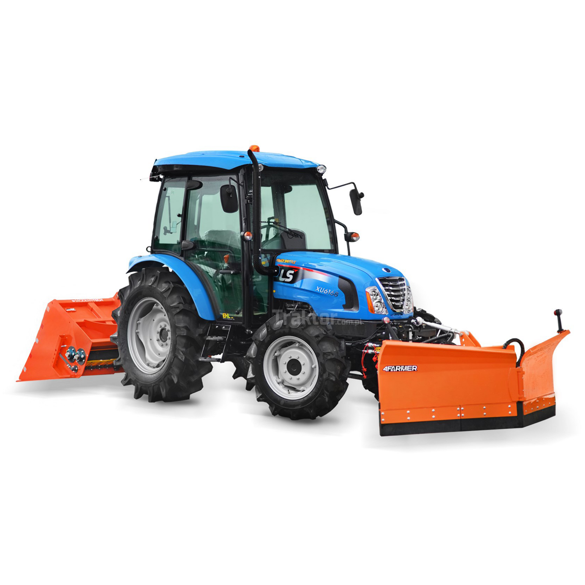 LS Tractor XU6168 PST 4x4 - 68 KM / EHL Auto + Vario plow 240 cm + PSS 160 Moderntech box spreader