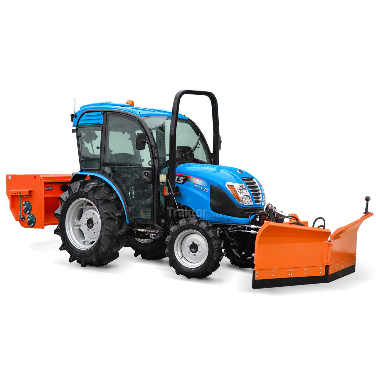 LS Tractor MT3.35 MEC 4x4 - 35 HP / CAB + Vario 180 plow + PSM 120 Moderntech box sand spreader