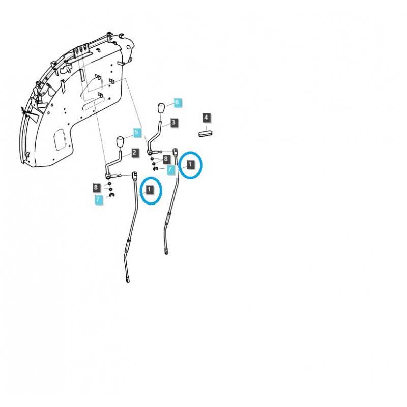 piezas para ls - Varillaje de palanca del distribuidor hidráulico / REMOCON / G827 / Tractor LS / n.º 40276074