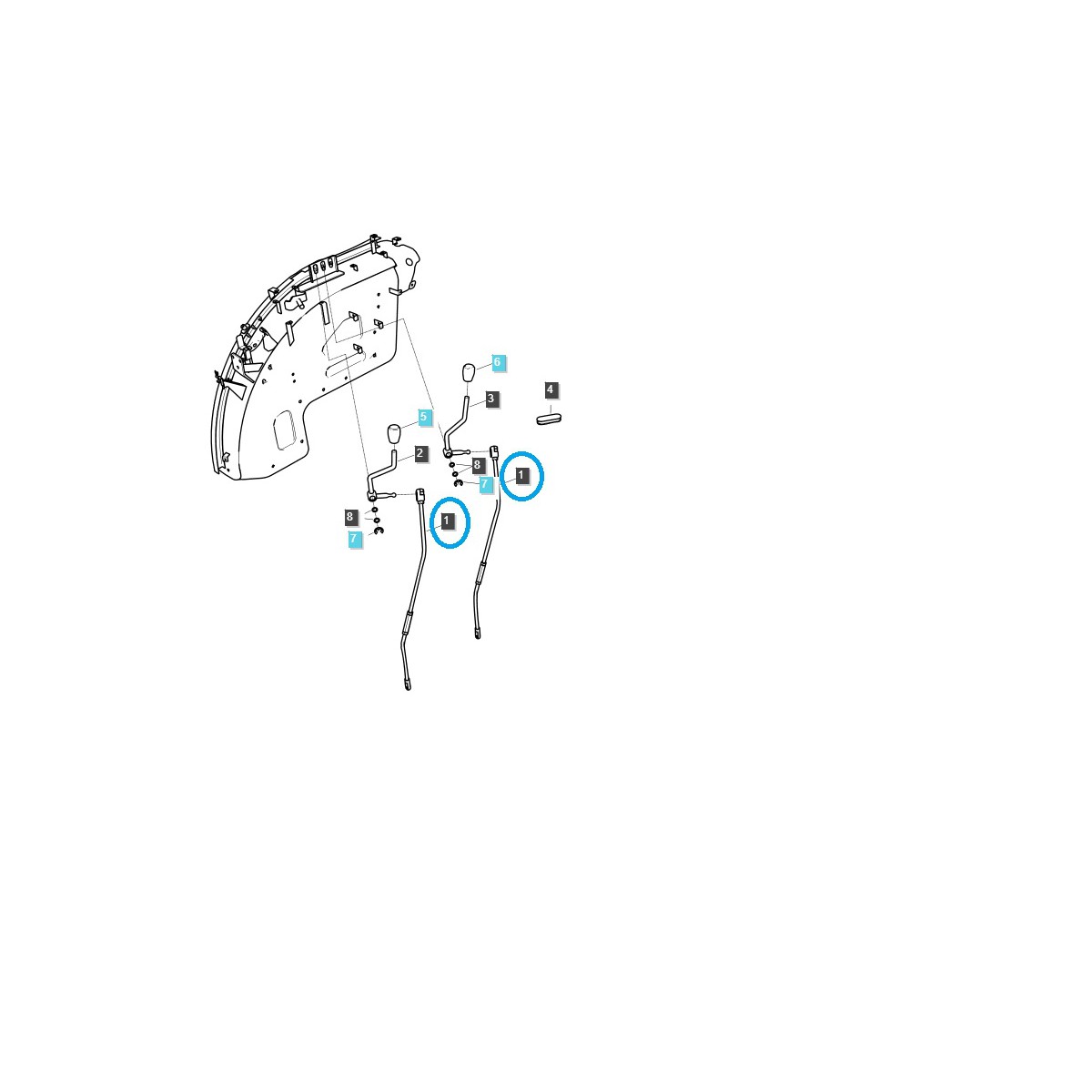 Páková spojka hydraulického rozdeľovača / REMOCON / G827 / Traktor LS / č. 40276074