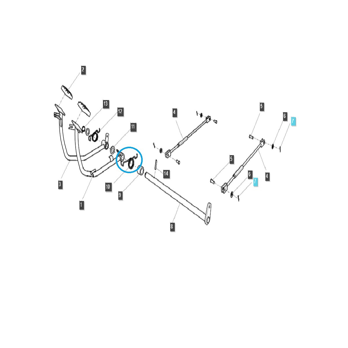 ressorts - Ressort de torsion de frein / TRG670 / Tracteur LS / N° 40292272