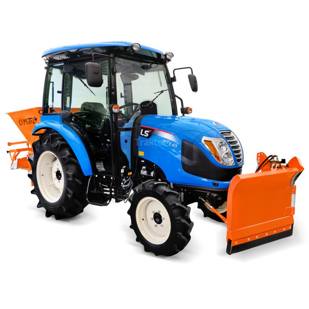 LS Tractor MT3.40 MEC 4x4 - 40 HP / CAB + snow plow 180 cm, hydraulic 4FARMER + MOTYL spreader