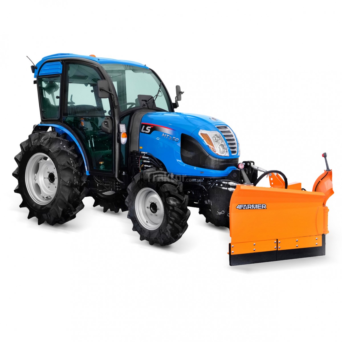 Tracteur LS MT3.50 MEC 4x4 - 47 CV / CAB avec climatisation + Lame à neige Vario arrow 180 cm, hydraulique (TUZ) 4FARMER