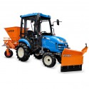 Cost of delivery: Tracteur LS XJ25 HST 4x4 - 24,4 CV / CAB + Lame à neige Vario arrow 150 cm, hydraulique 4FARMER + épandeur MOTYL