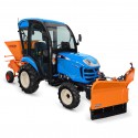 Cost of delivery: LS Tractor XJ25 MEC 4x4 - 24.4 HP / CAB + Butterfly spreader + Vario arrow snow plow 150 cm, hydraulic 4FARMER