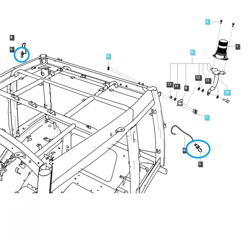 pièces pour ls - Douille de lampe de signalisation TRG760 / Tracteur LS /40007128