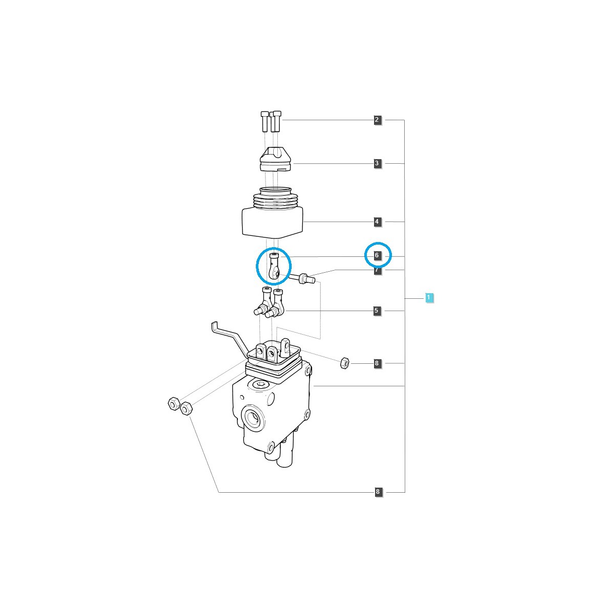 Rozdělovač Joystick End / TRG822 / Ls Traktor 40439031