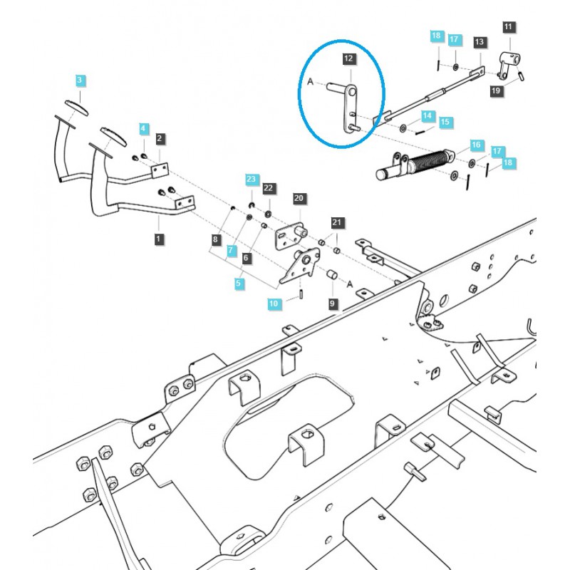 parts for ls - Muffler arm F/R TRG292 / LS Tractor / 40339439