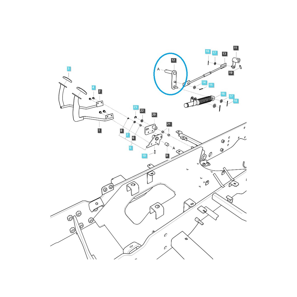 F/R TRG292 / LS Traktor / 40339439 rameno tlumiče
