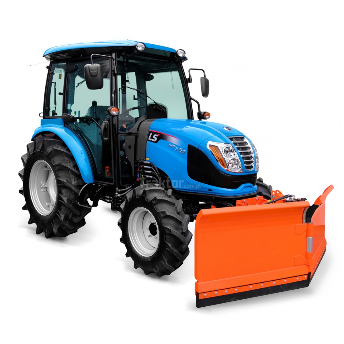 LS Traktor MT3.60 MEC 4x4 - 57 HP / CAB + šípový sněhový pluh 200 cm, hydraulický, s montážní deskou 4FARMER