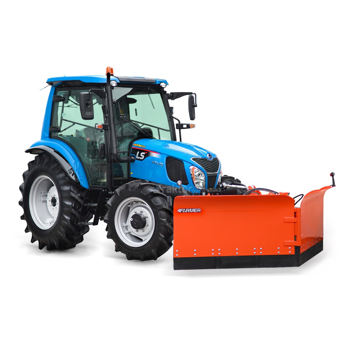 Traktor LS MT5.73 PST 4x4 - 73 HP / KABÍNA + 3M 300 cm šípový snehový pluh, hydraulický (TUZ / TUR / EURO) 4FARMER