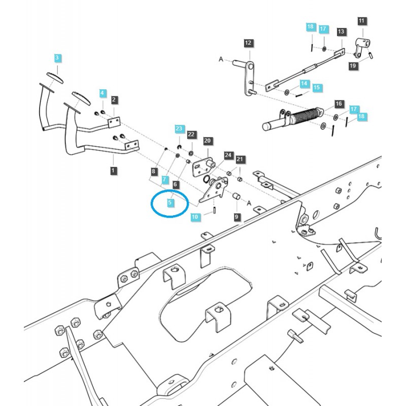 parts for ls - Ramię przedniego pedału TRG292 / LS Tractor / 40374635
