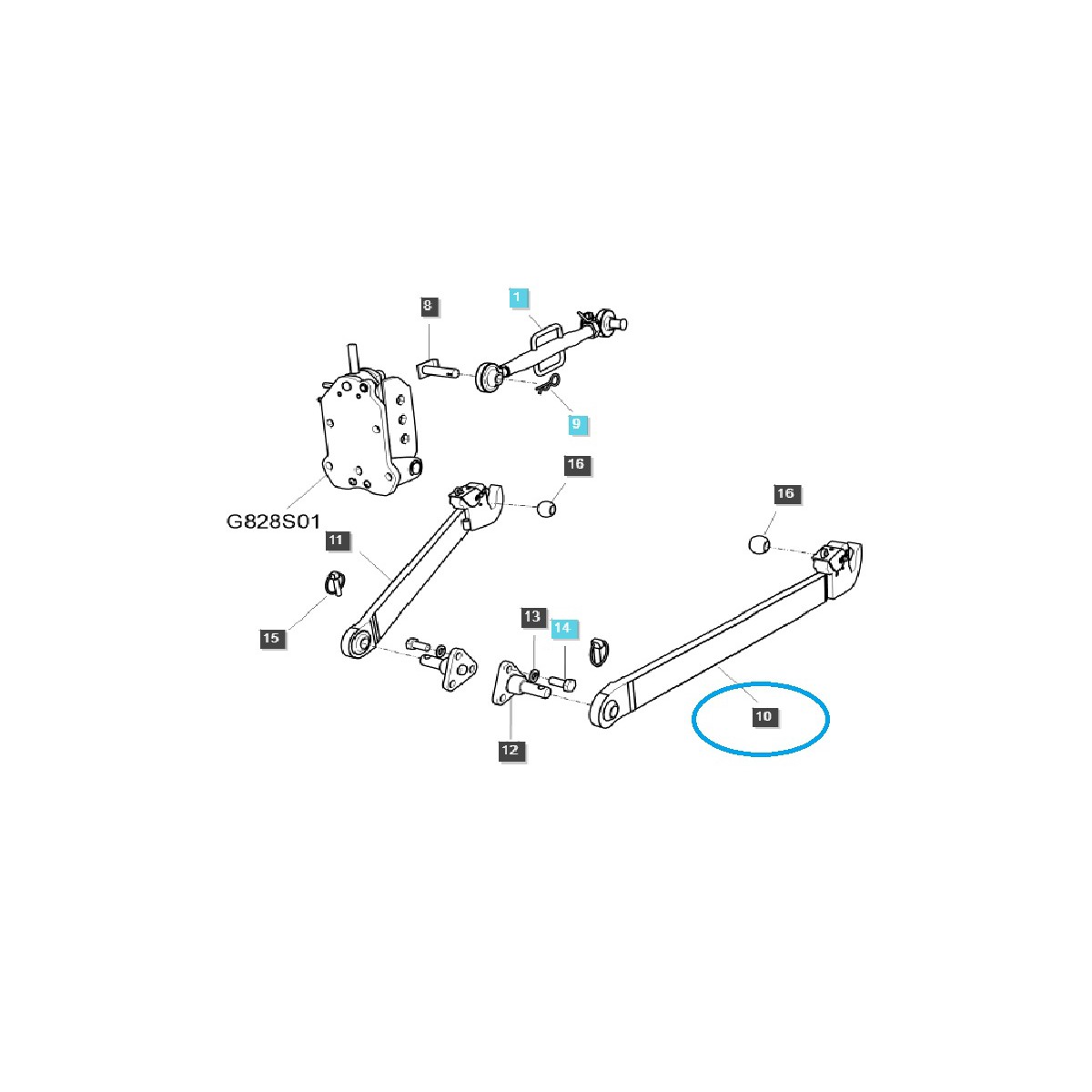 Hubarm - links A1896541 / G896 / LS Traktor / 40008023