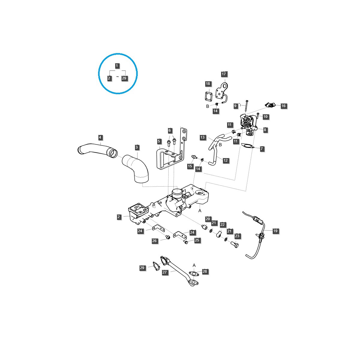 AGR-Ventilsatz / 4ZYL. / EGQ200 / LS-Traktor / 20174891