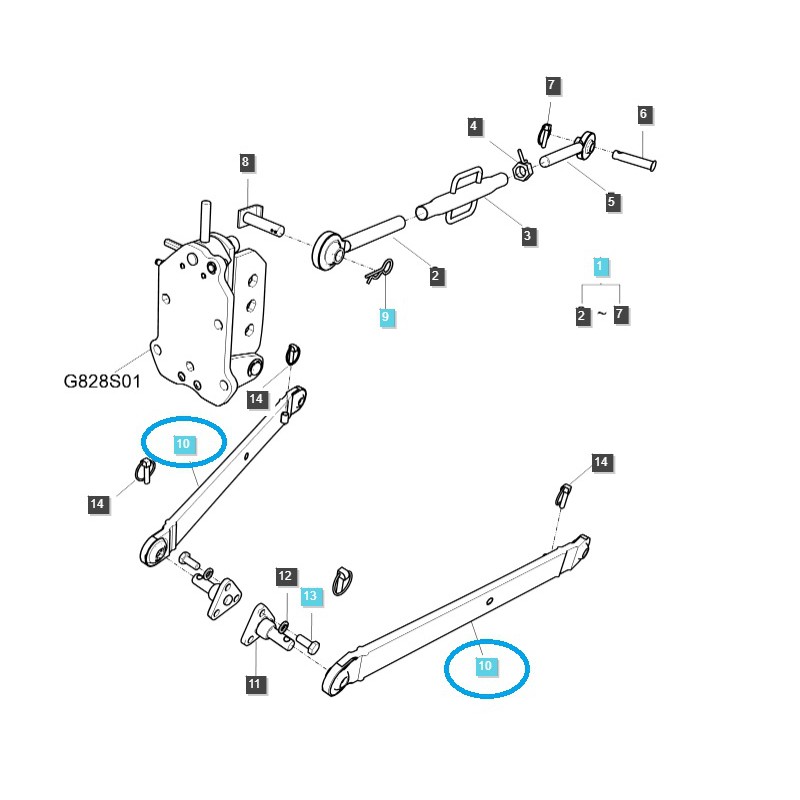 teile fur ls - Unterlenker - rechts / links A1896468 / G896 / LS Traktor / 40008019