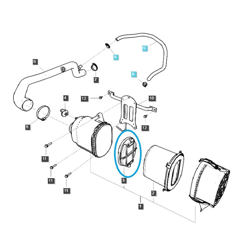 piezas para ls - Elemento de filtro de aire secundario, elíptico TRG190 LS Tractor / 40337710