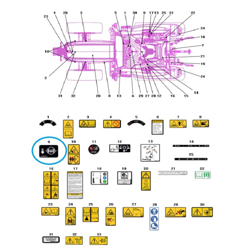 diely pre ls - Výstražná nálepka diferenciálu TRG980 / LS Traktor / 40008815