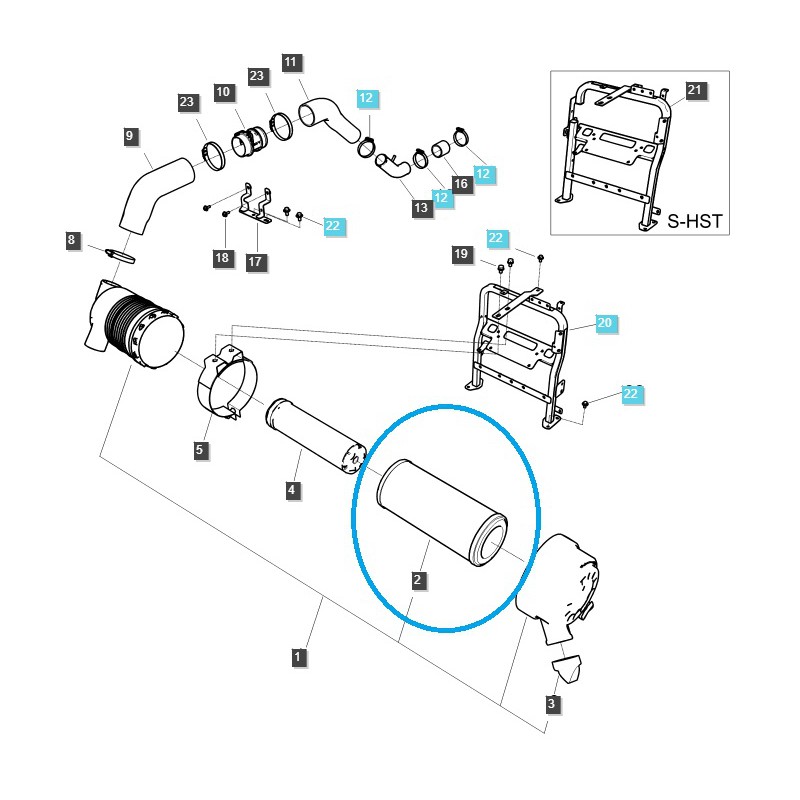 pièces pour ls - Élément de filtre à air, élément principal / TRG190 / LS Tractor 40541564