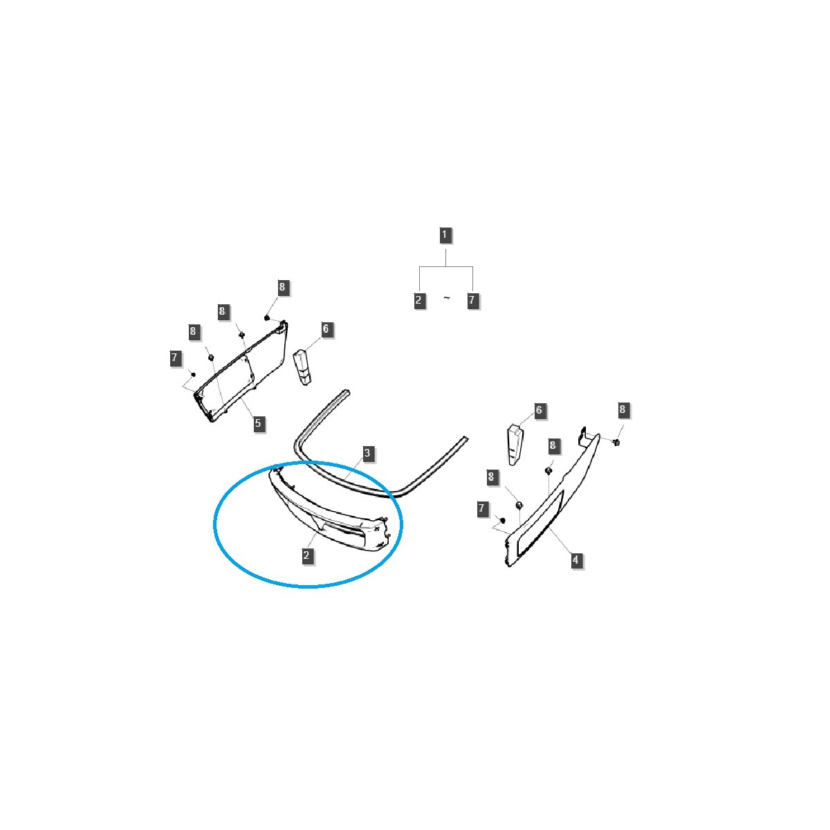 parts for ls - Grille / cover / front hood element / XU6158 / XU6168 / LS Tractor / no. 40410408
