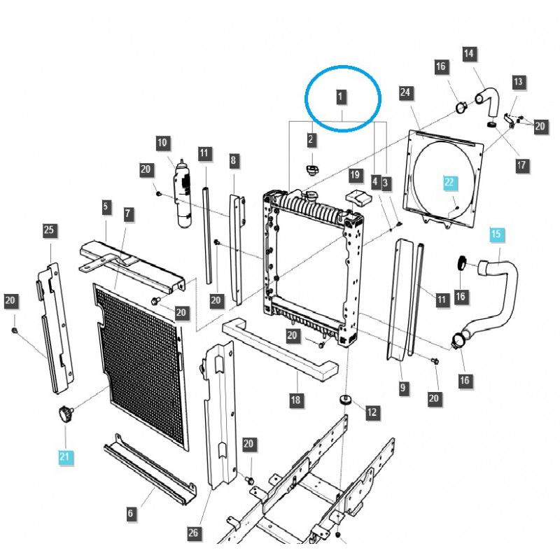 piezas para ls - Radiador / LS XR45 / LS XR45HST / LS XR50 / XR50HST / LS XR60 / 40252357