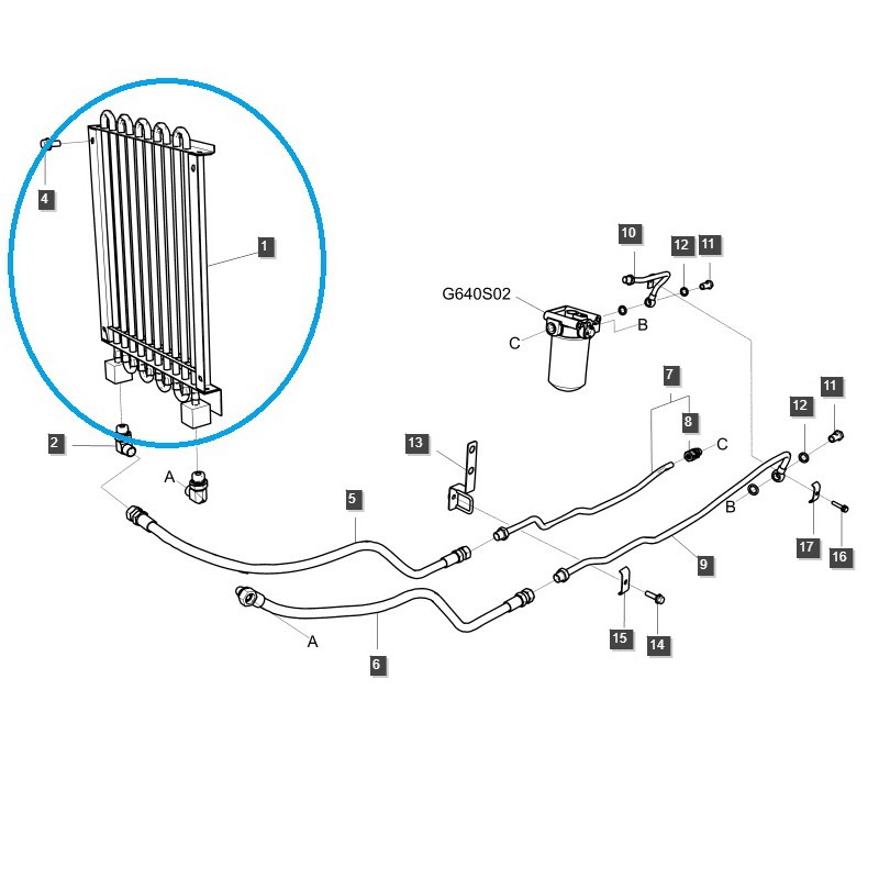 chlodnice - Chłodnica oleju F/T MT3 TRG640 / LS Tractor / 40412901