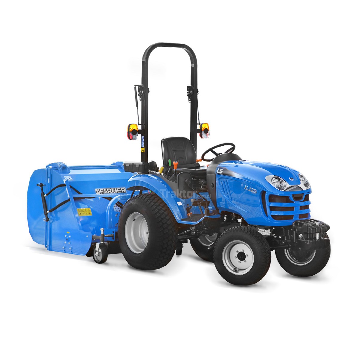 Tractor LS XJ25 MEC 4x4 - 24,4 KM / TURF + segadora de mayales con recogedor de césped FCN 120 4FARMER