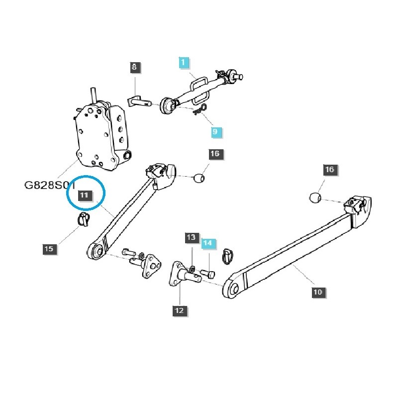 díly pro ls - Zvedací rameno závěsu - pravé G896 / A1896542 / LS Traktor / 40008024