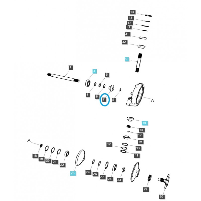 pièces pour ls - Pignon d'entraînement d'essieu avant 17T / TRG400 / PLUS70, PLUS80, PLUS90, PLUS100, P7040 / Tracteur LS / 40031573
