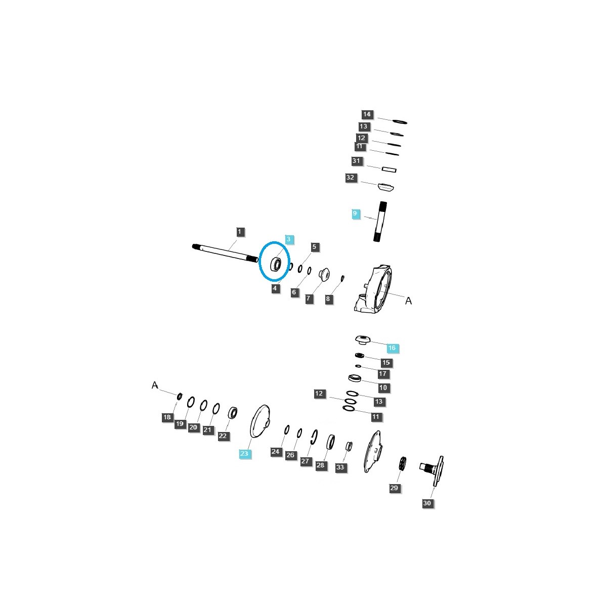 Roulement à billes A0863100 / PLUS70, PLUS80, PLUS90, PLUS100, P7040 / Tracteur LS / 40032267