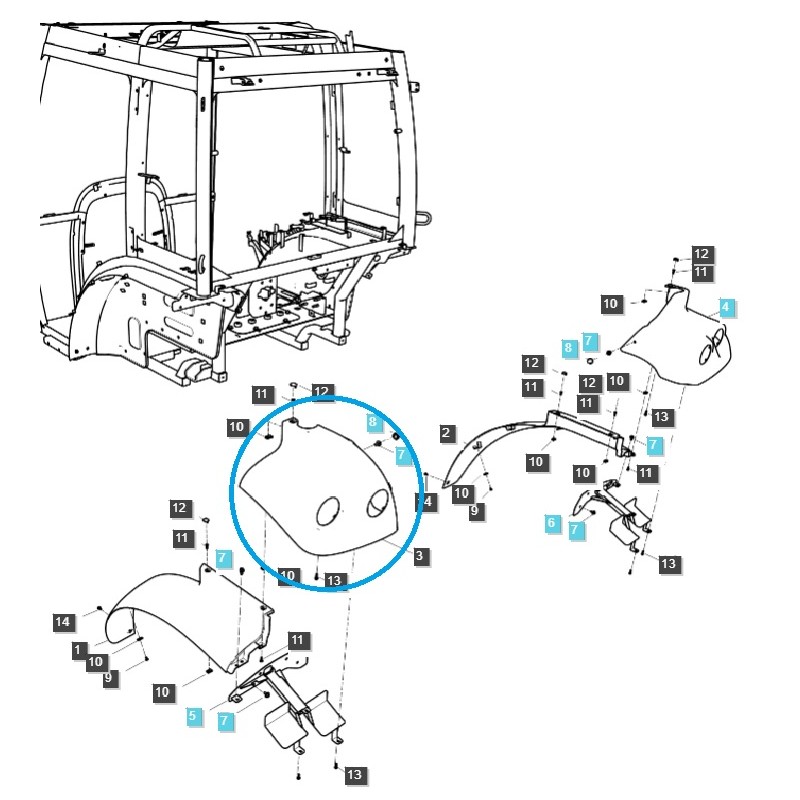 karosserieteile - Linkes Rücklichtgehäuse / TRG868 / LS Traktor / Nr. 40254091