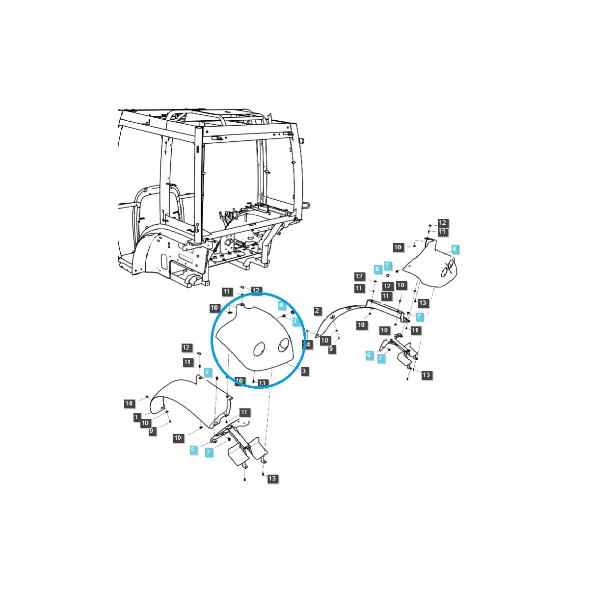 Pouzdro levého zadního světla / TRG868 / Traktor LS / č. 40254091