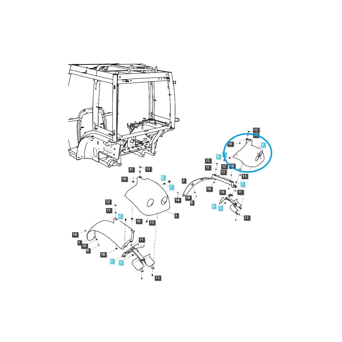 Pouzdro pravého zadního světla / TRG868 / Traktor LS / č. 40254092