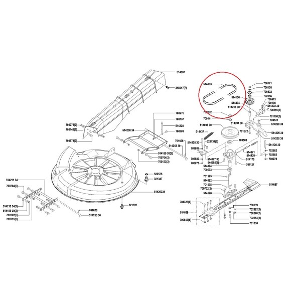 Correa trapezoidal, 514083, 12,70 mm, 1482 Lw, AL-KO T800, T13-85, T13-95, 1482 Lw,