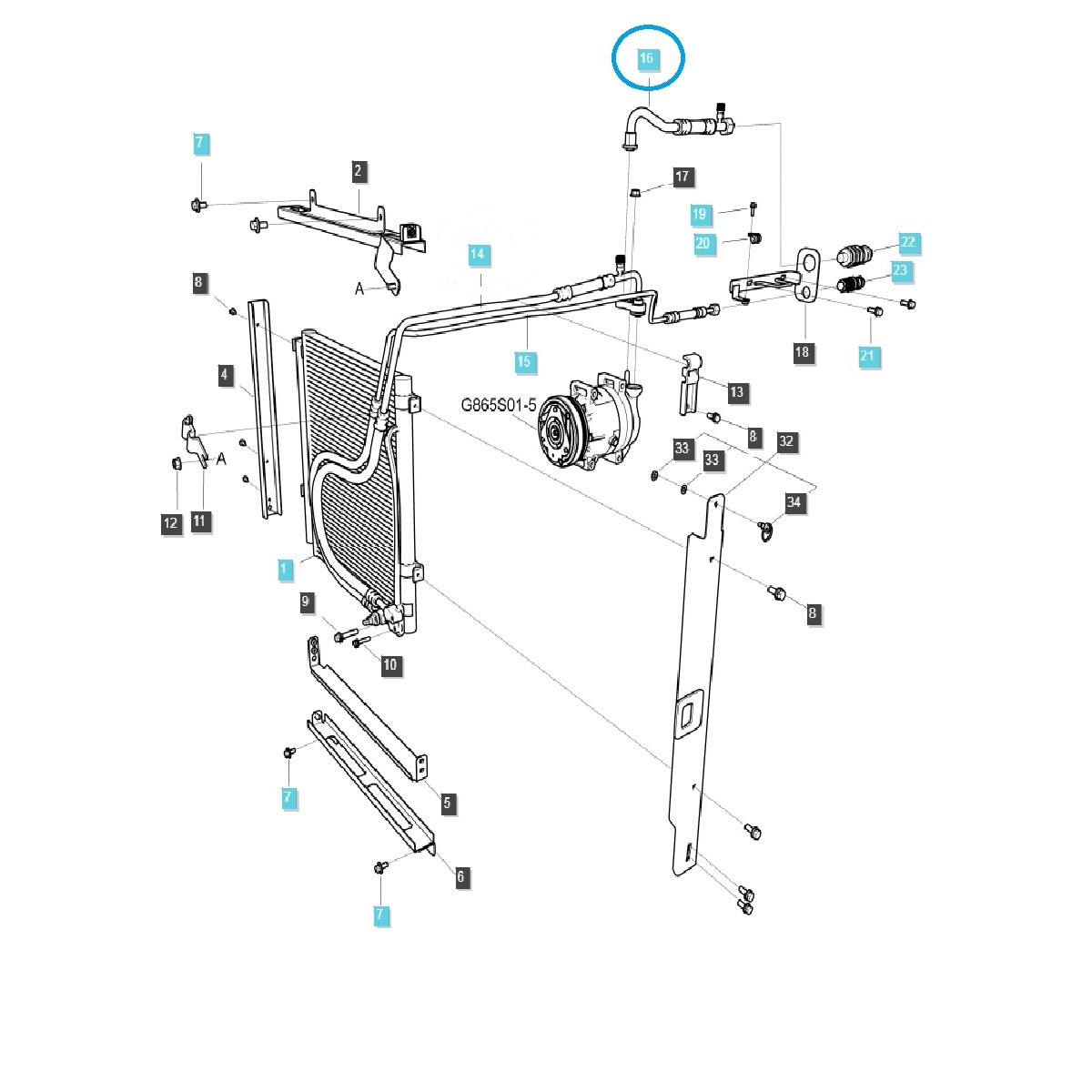 Durite d'admission de climatisation TRG865 / Tracteur LS / 40351870