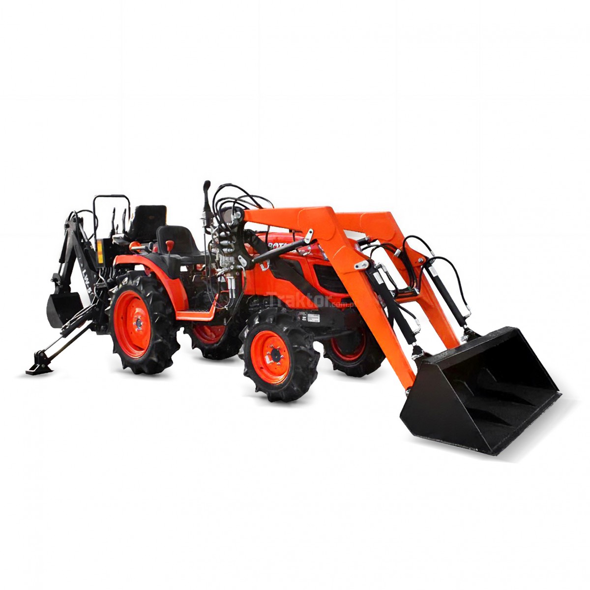 novinka kubota - Kubota B2420 4x4 - 24KM + čelný nakladač LAD-3 TUR + bager na traktor LW-5 4FARMER