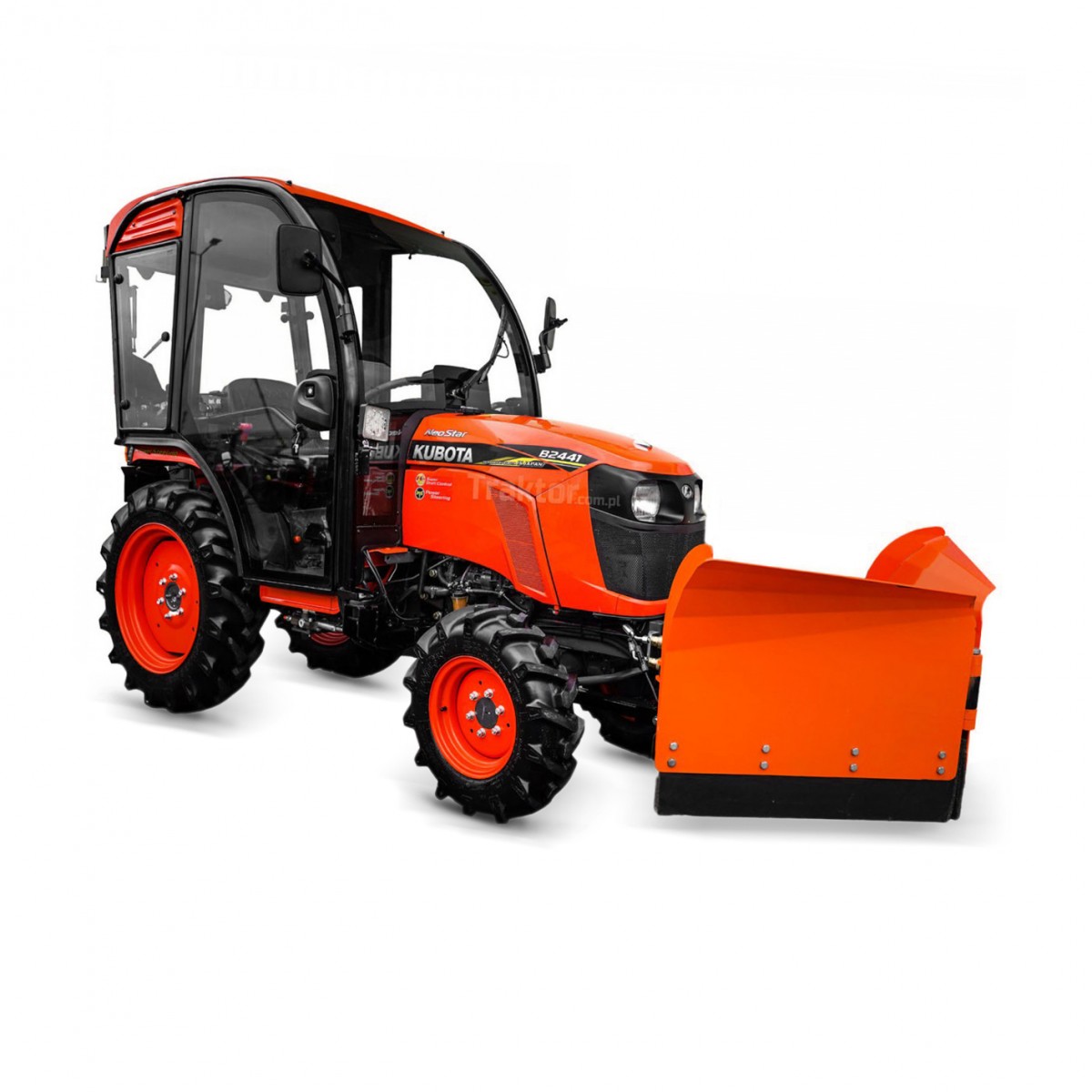 Kubota B2441 Neo Star 4x4 - 24KM / KABINA + šípový sněhový pluh 150 cm, hydraulický 4FARMER
