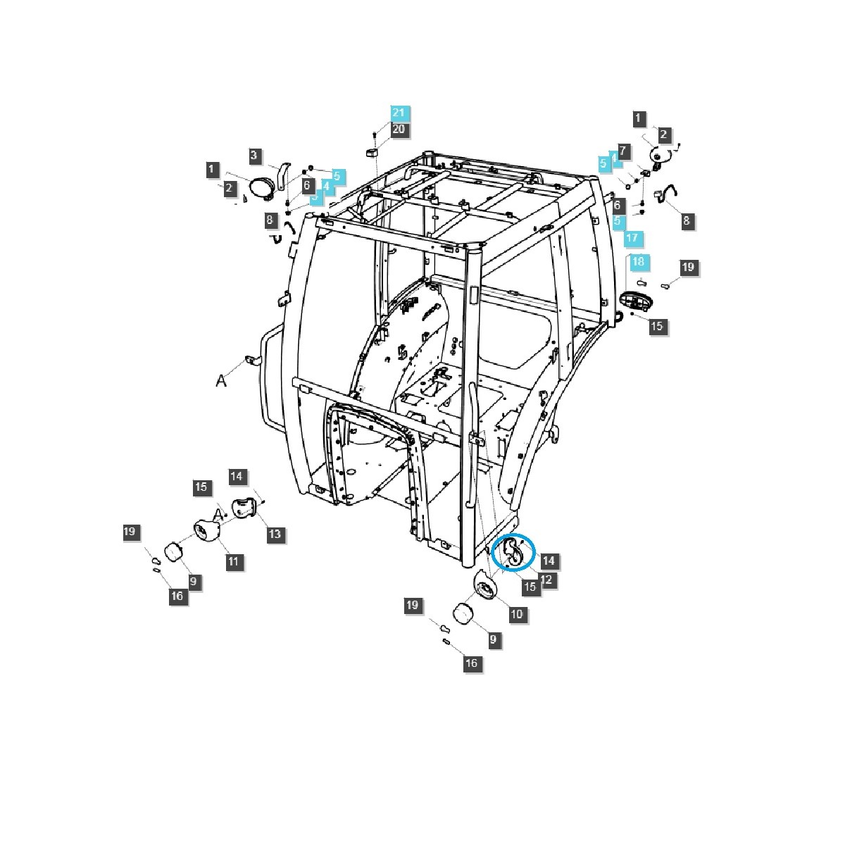 Boîtier de clignotant gauche - TRG760 / Tracteur LS / 40333266