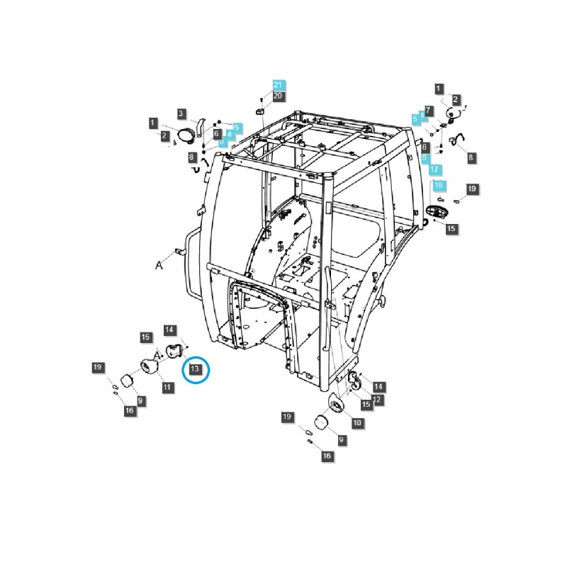 piezas para ls - Carcasa de la señal de giro - derecha - Tractor TRG760 / LS / 40333268