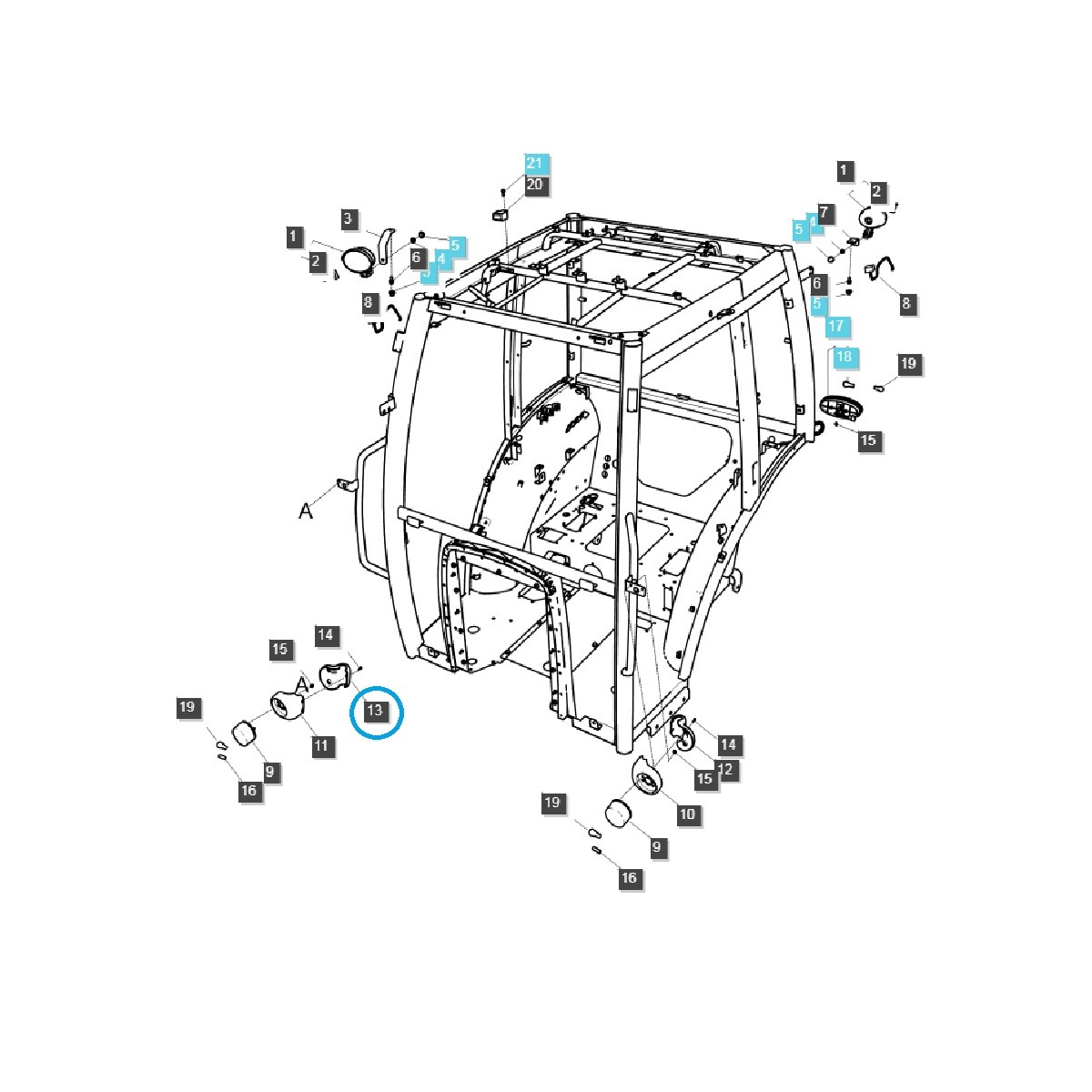 Boîtier de clignotant droit - TRG760 / Tracteur LS / 40333268