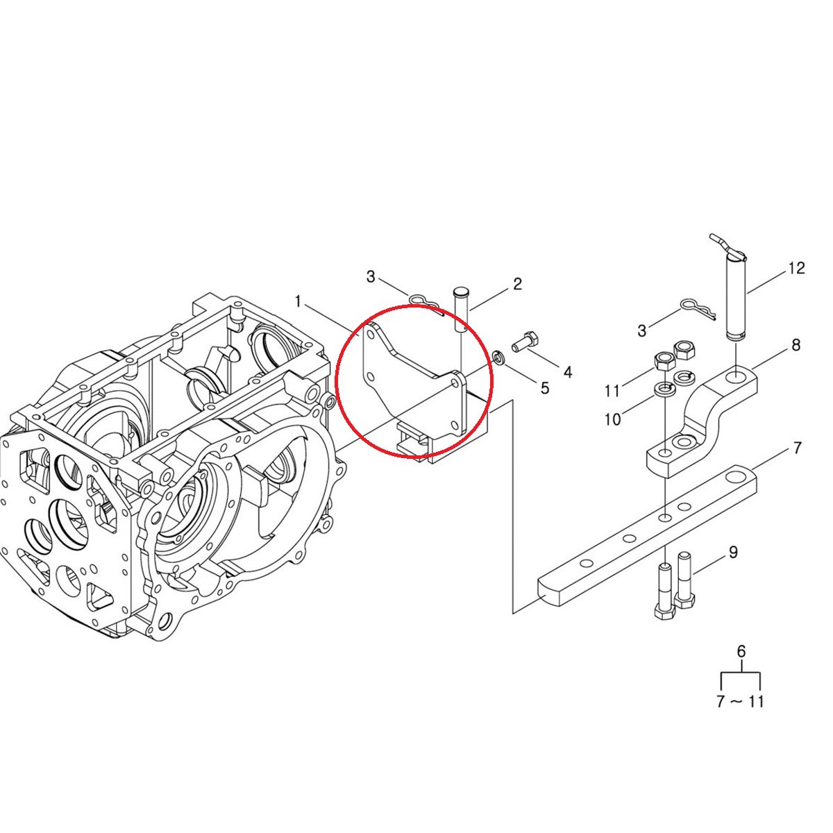 Držák / Spodní závěs / TRG891 / Traktor LS / č. 40357565 / 40011134